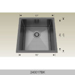 BOSCO 240017BK Textured Titanium Series 17″ Kitchen Sink