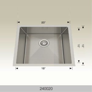BOSCO 240020 Textured Titanium Series 20″ Kitchen Sink