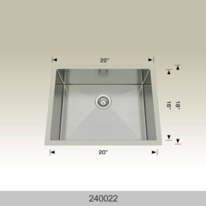 BOSCO 240022 Textured Titanium Laundry Series 22″ Kitchen Sink