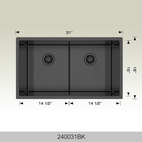 240031bk BOSCO 240031BK Standard Series Plus 31″ Kitchen Sink