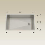 BOSCO 241731 Textured Titanium Series 31″ Kitchen Sink