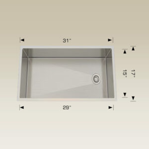 BOSCO 241731 Textured Titanium Series 31″ Kitchen Sink