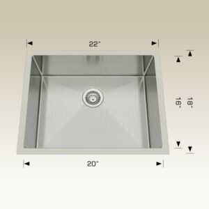 BOSCO 241822 Textured Titanium Series 22″ Kitchen Sink