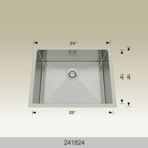 BOSCO 241824 Textured Titanium Series 24″ Kitchen Sink