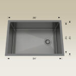 BOSCO 242600 Textured Titanium Series 26″ Kitchen Sink