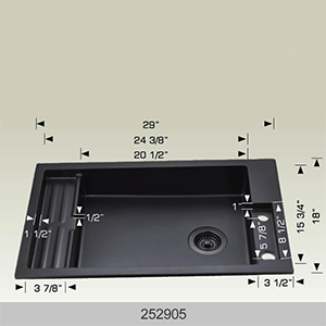 BOSCO 252905 Granite Universal Design Series 29" Kitchen Sinks