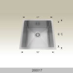 BOSCO 260017 Textured Standard Series 17″ Kitchen Sink