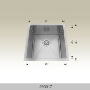 BOSCO 260017 Textured Standard Series 17″ Kitchen Sink