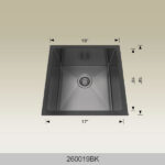 BOSCO 260019BK Textured Standard Series 19″ Kitchen Sink