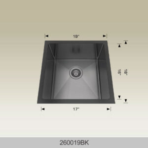 BOSCO 260019BK Textured Standard Series 19″ Kitchen Sink