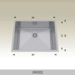BOSCO 260022 Textured Standard Series 22″ Kitchen Sink