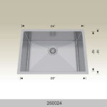 BOSCO 260024 Textured Standard Series 24″ Kitchen Sink