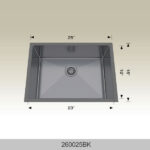 BOSCO 260025BK Textured Standard Series 25″ Kitchen Sink