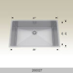 BOSCO 260027 Textured Standard Series 27″ Kitchen Sink