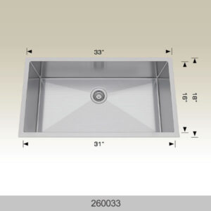 BOSCO 260033 Textured Standard Series 33″ Kitchen Sink