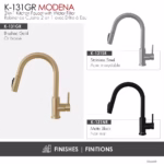 STYLISH K-131GR MODENA Single Handle Kitchen Faucet - Image 14