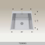 BOSCO T208063 Textured Laundry Series 22″ Kitchen Sink