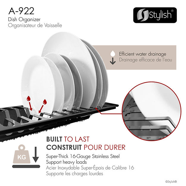 STYLISH A-922 Over The Sink Dish Organizer Kitchen Accessories (2) STYLISH A-922 Over The Sink Dish Organizer Kitchen Accessories - Image 4
