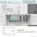 STYLISH C131L AZUNI 30" Reversible Workstation Kitchen Sink ( OPEN BOX ) - Image 2