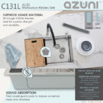 STYLISH C131L AZUNI 30" Reversible Workstation Kitchen Sink ( OPEN BOX ) - Image 10