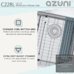 STYLISH C228L AZUNI 28-inch Workstation Kitchen Sink OPEN BOX A - Image 3