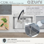 STYLISH C228L AZUNI 28-inch Workstation Kitchen Sink OPEN BOX A - Image 4