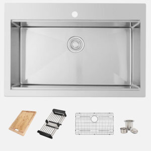 STYLISH C430L AZUNI 31-inch NOIRT Workstation Kitchen Sink