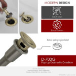 STYLISH D-700G2 Pop-Up Bathroom Sink Drains Set - Image 5