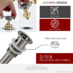 STYLISH D-701B2 Pop-Up Bathroom Sink Drains Set - Image 6