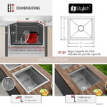 STYLISH E-120 MORAINE 20-inch Workstation Kitchen Sink - Image 9