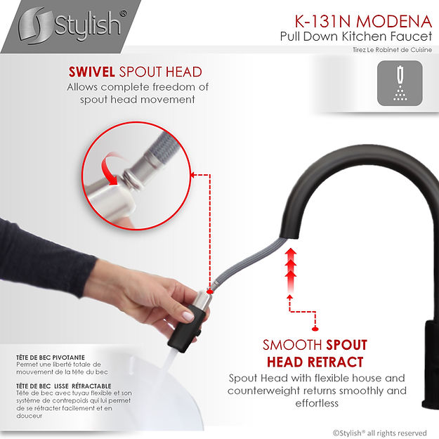STYLISH K131NK142N MODENA Kitchen Faucet & Water Tap (4) STYLISH K131NK142N MODENA Kitchen Faucet & Water Tap - Image 5