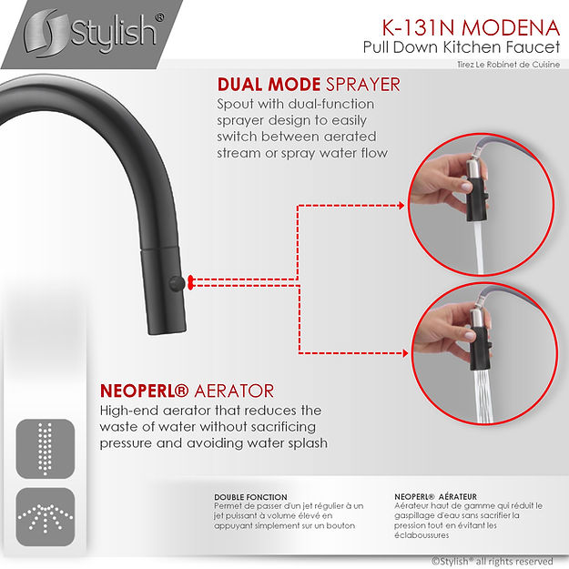 STYLISH K131NK142N MODENA Kitchen Faucet & Water Tap (6) STYLISH K131NK142N MODENA Kitchen Faucet & Water Tap - Image 7