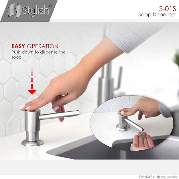 STYLISH K131S01S MODENA Kitchen Faucet & Soap Dispenser (3) STYLISH K131S01S MODENA Kitchen Faucet & Soap Dispenser - Image 9