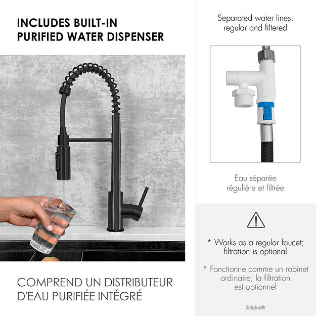 STYLISH MILANO K-107NR Single Handle Kitchen Faucet (9) STYLISH MILANO K-107NR Single Handle Kitchen Faucet - Image 10