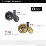 STYLISH ST-08 3.5-Inch Brushed Gold Strainer Kitchen Sink - Image 11