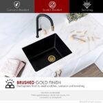 STYLISH ST-08 3.5-Inch Brushed Gold Strainer Kitchen Sink - Image 3