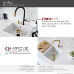 STYLISH ST-08 3.5-Inch Brushed Gold Strainer Kitchen Sink - Image 5