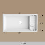 BOSCO 222330 Linear Granite Series 30″ Bathroom Sink
