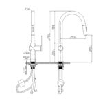 Aquaflo KFG16 Glanz Pull-Down Kitchen Faucet