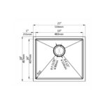 Aquaflo KSE2118S Essence 21" crafted Single Bowl Bar Sink with Basket Strainer