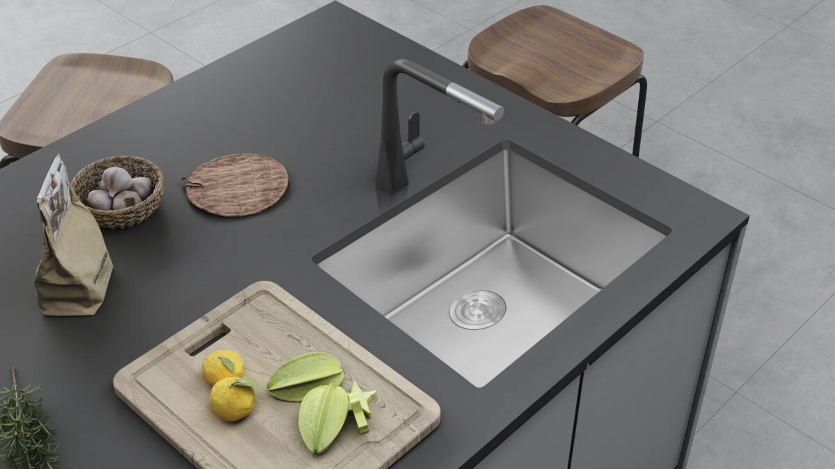 Aquaflo KSE2118S Essence 21" crafted Single Bowl Bar Sink with Basket Strainer