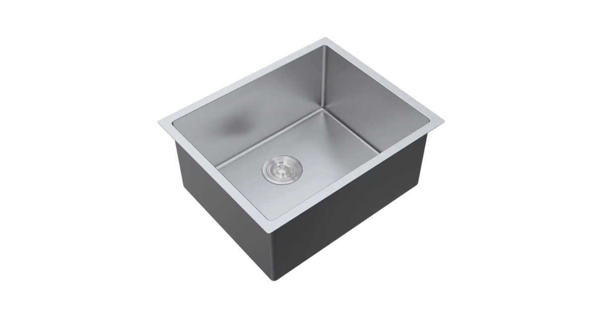 Aquaflo KSE2318S Essence 23" Handcrafted Single Bowl Bar Sin kwith Basket Strainer