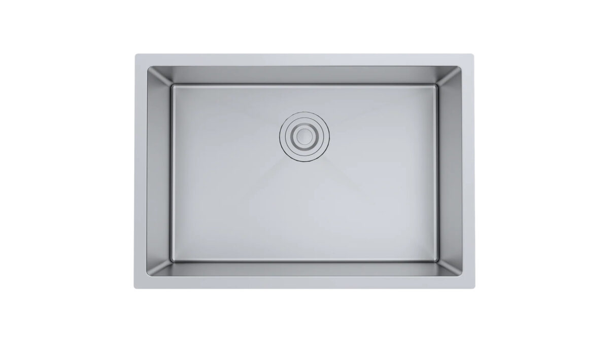 Aquaflo KSE2618S Essence 26" Handcrafted Single Bowl BAr/ Kitchen Sink with Basket Strainer