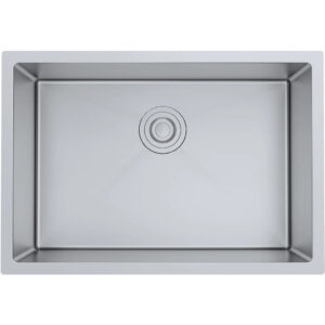 Aquaflo KSE2618S Essence 26" Handcrafted Single Bowl BAr/ Kitchen Sink with Basket Strainer