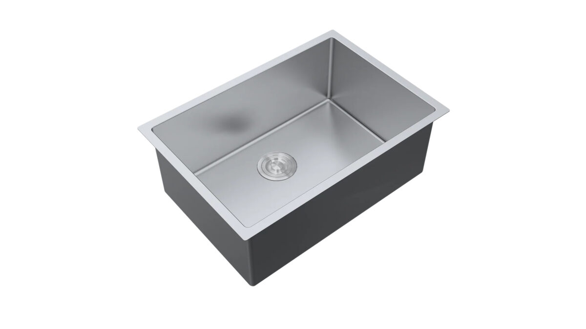 Aquaflo KSE2618S Essence 26" Handcrafted Single Bowl BAr/ Kitchen Sink with Basket Strainer
