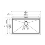Aquaflo KSP3319 Professional Hex Handcrafted Single Bowl Kitchen Workstation Sink
