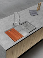 Aquaflo KSP3319 Professional Hex Handcrafted Single Bowl Kitchen Workstation Sink