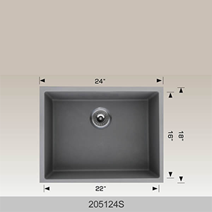 BOSCO 205124S Granite Series 24″ Kitchen Sink