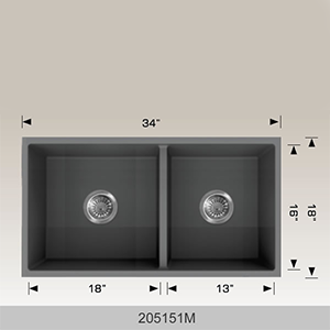 BOSCO 205151M Granite Series 34″ Kitchen Sink