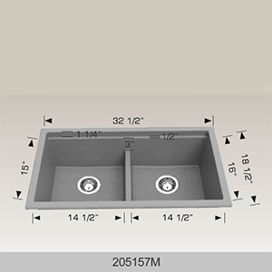 BOSCO 205157M Granite Series 32" Kitchen Sinks